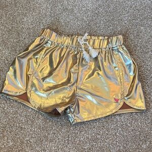 Pink Chicken Gold Metallic Kids Shorts